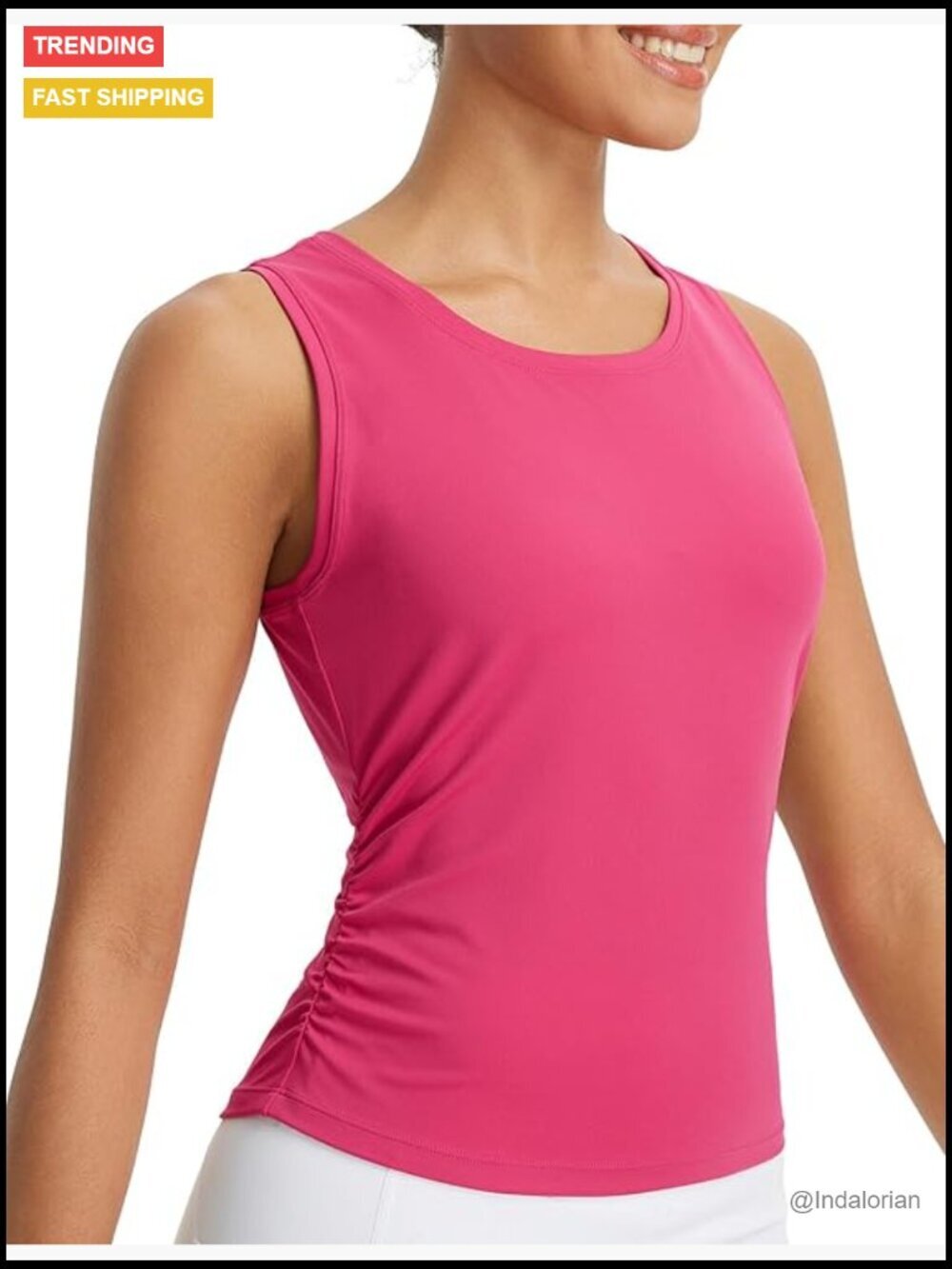 Sleeveless Athletic Tank Top Fitted Crop Top Yoga Tennis Running Gym Shirt